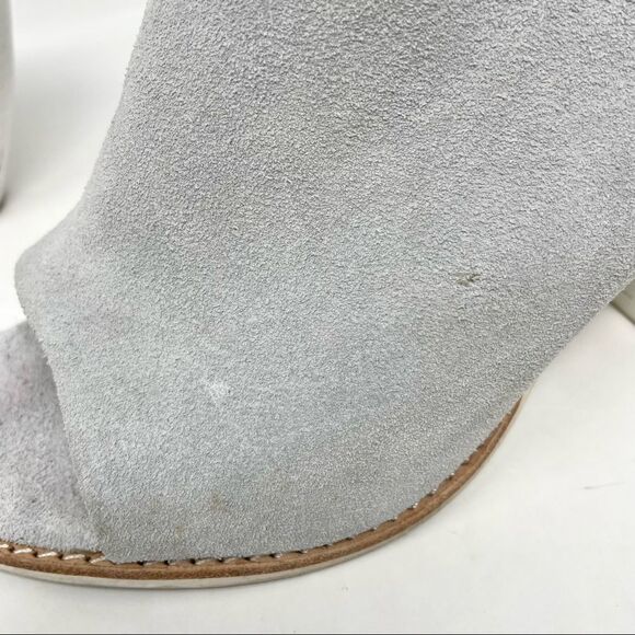 Sol Sana Liza Dove Grey Suede Peep Toe Heeled Mules Size 40 - Picture 9 of 11